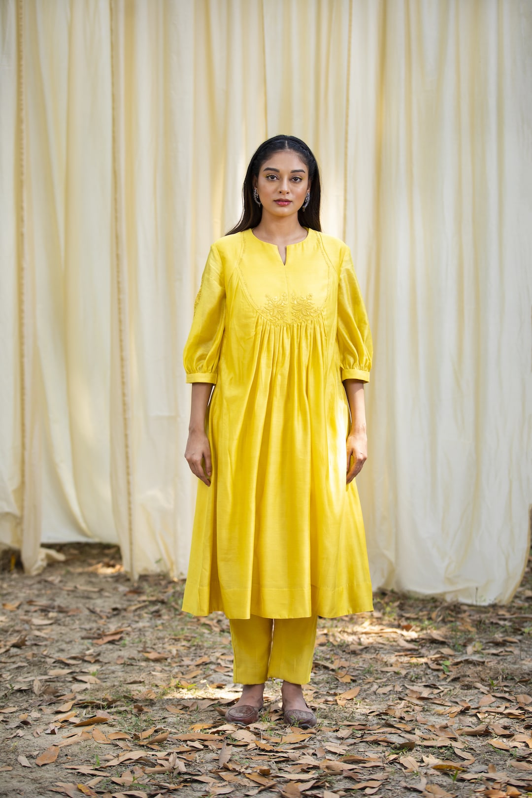 Kurta With Pants (Yellow) - Prashant Chouhan