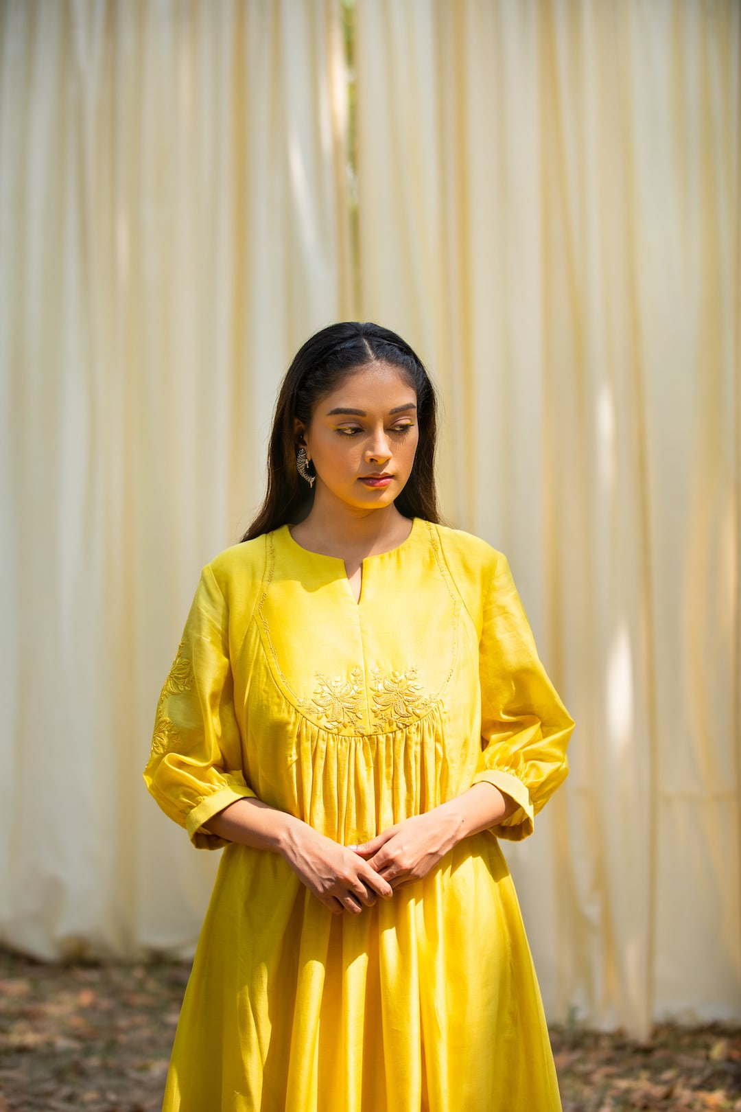 Kurta With Pants (Yellow) - Prashant Chouhan
