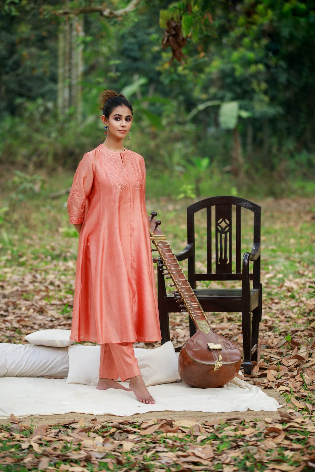 Kalidar Kurta Set (Peach) - Prashant Chouhan