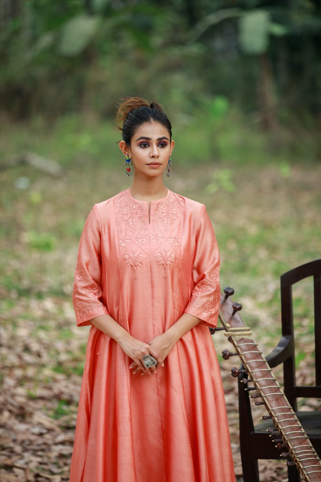 Kalidar Kurta Set (Peach) - Prashant Chouhan