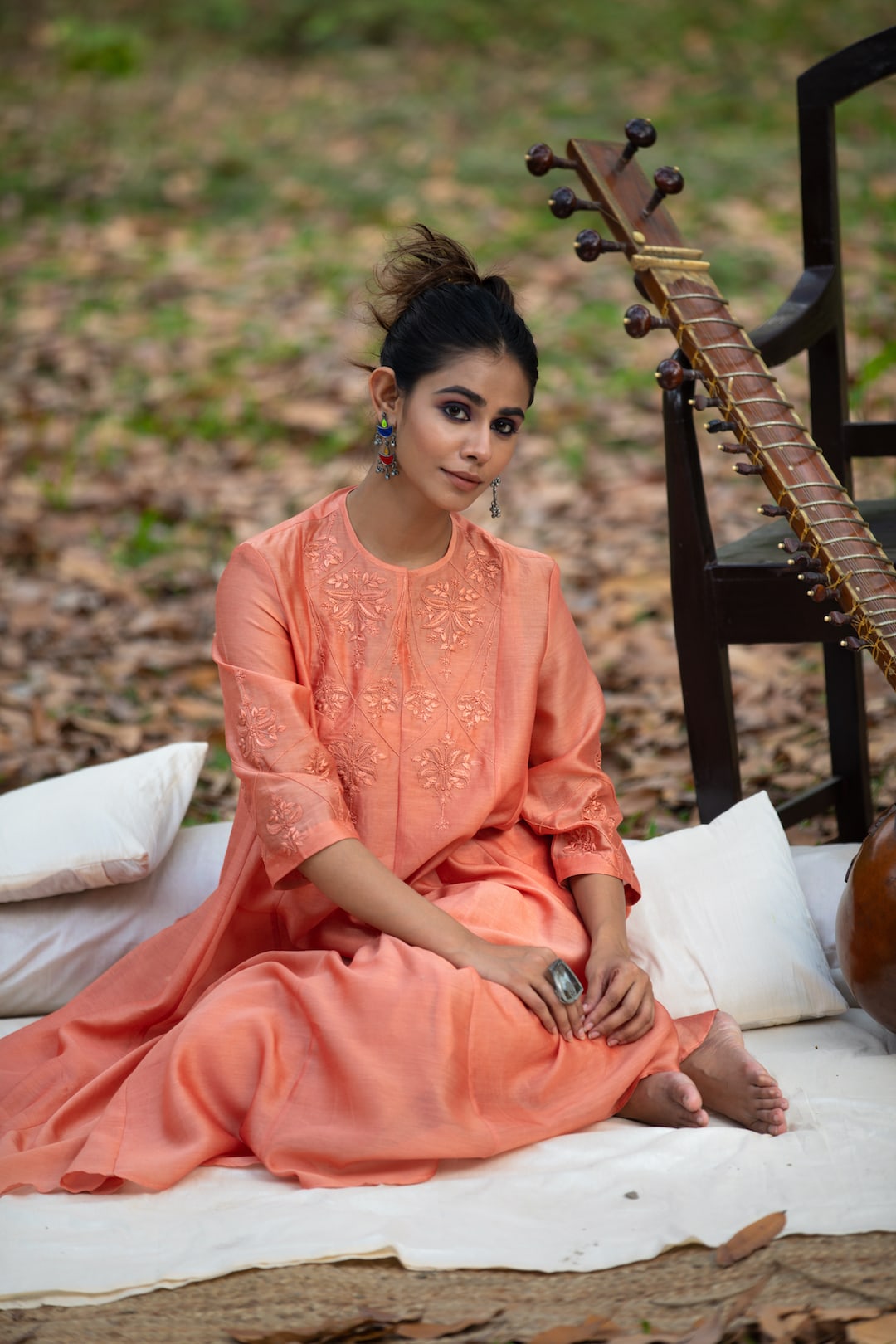 Kalidar Kurta Set (Peach) - Prashant Chouhan