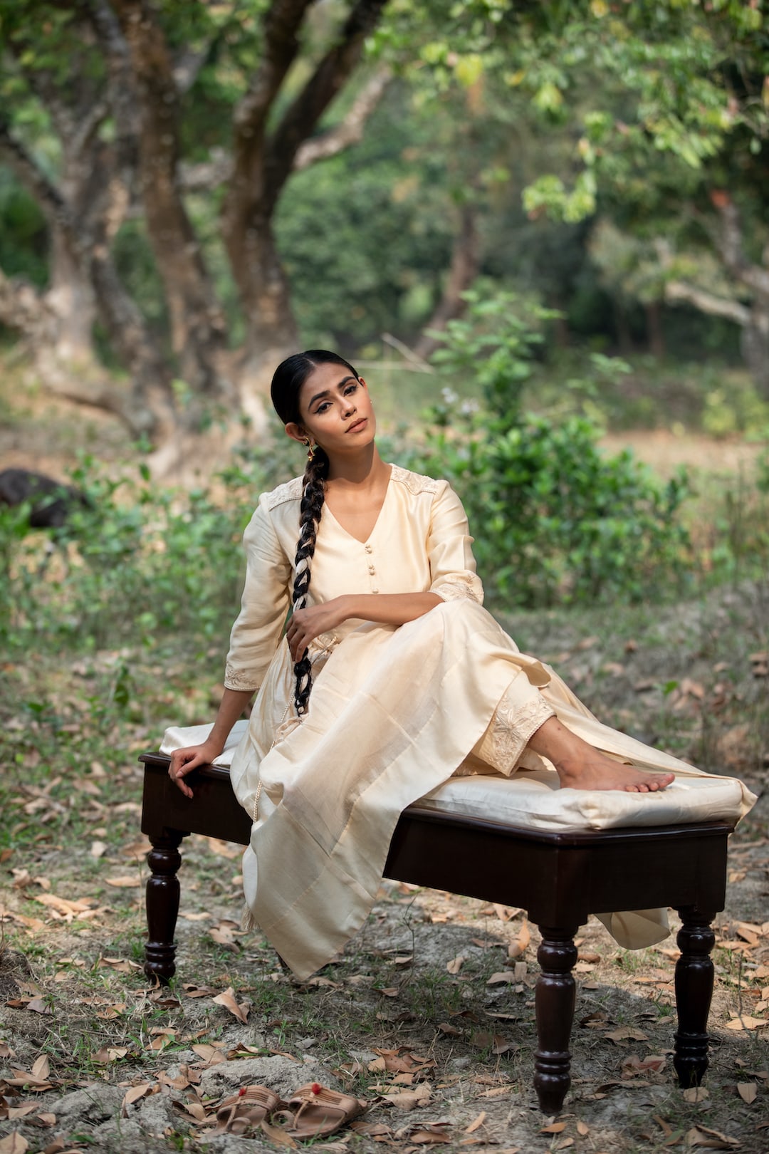 Kalidar Kurta With palazzo Pants (Ivory) - Prashant Chouhan